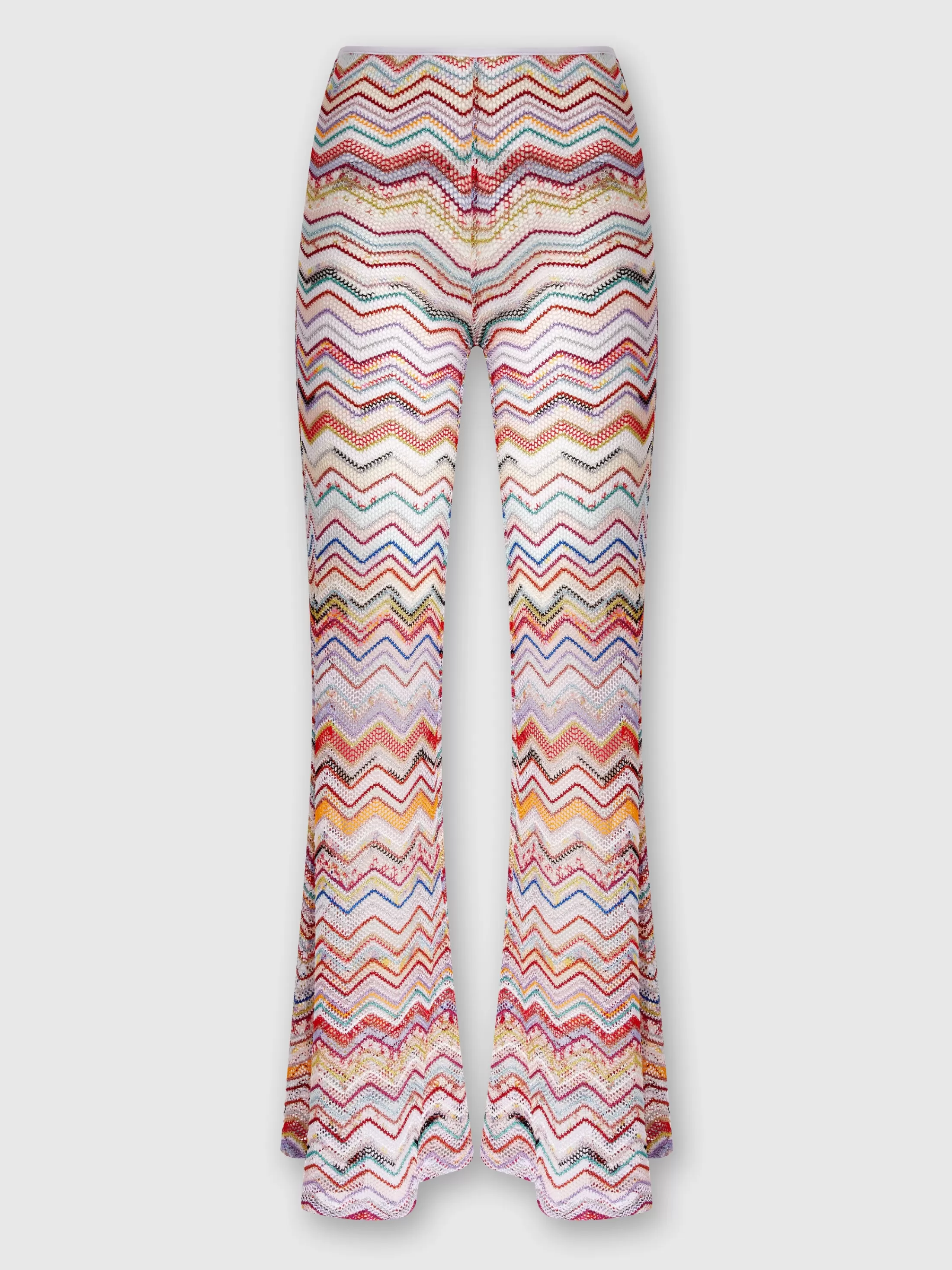 Missoni Pantaloni svasati in crochet zig zag con lurex | Donna Abbigliamento | Abbigliamento