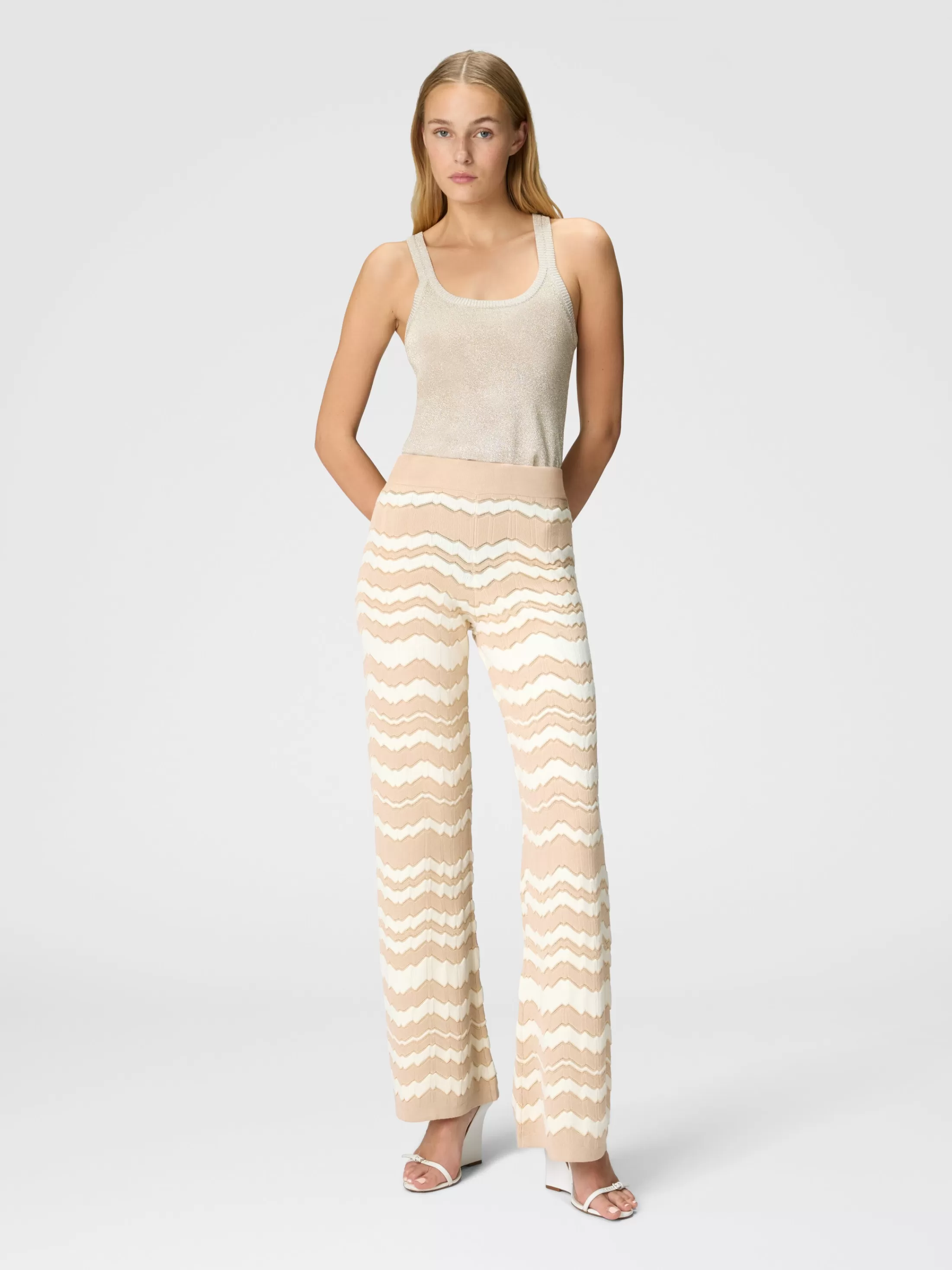 Missoni Pantapalazzo con zig zag tono su tono | Donna Pantaloni