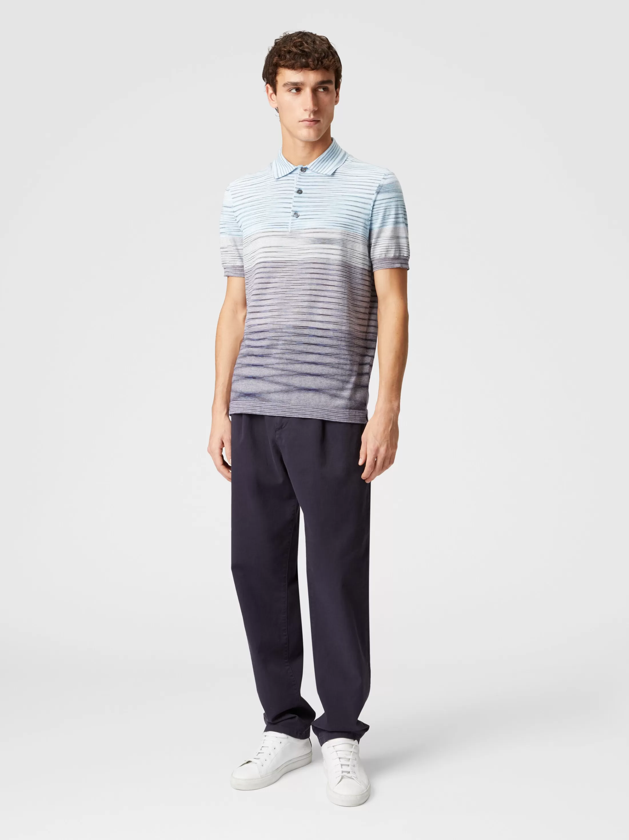 Missoni Polo in cotone fiammato dégradé | Uomo Polo & Tshirts