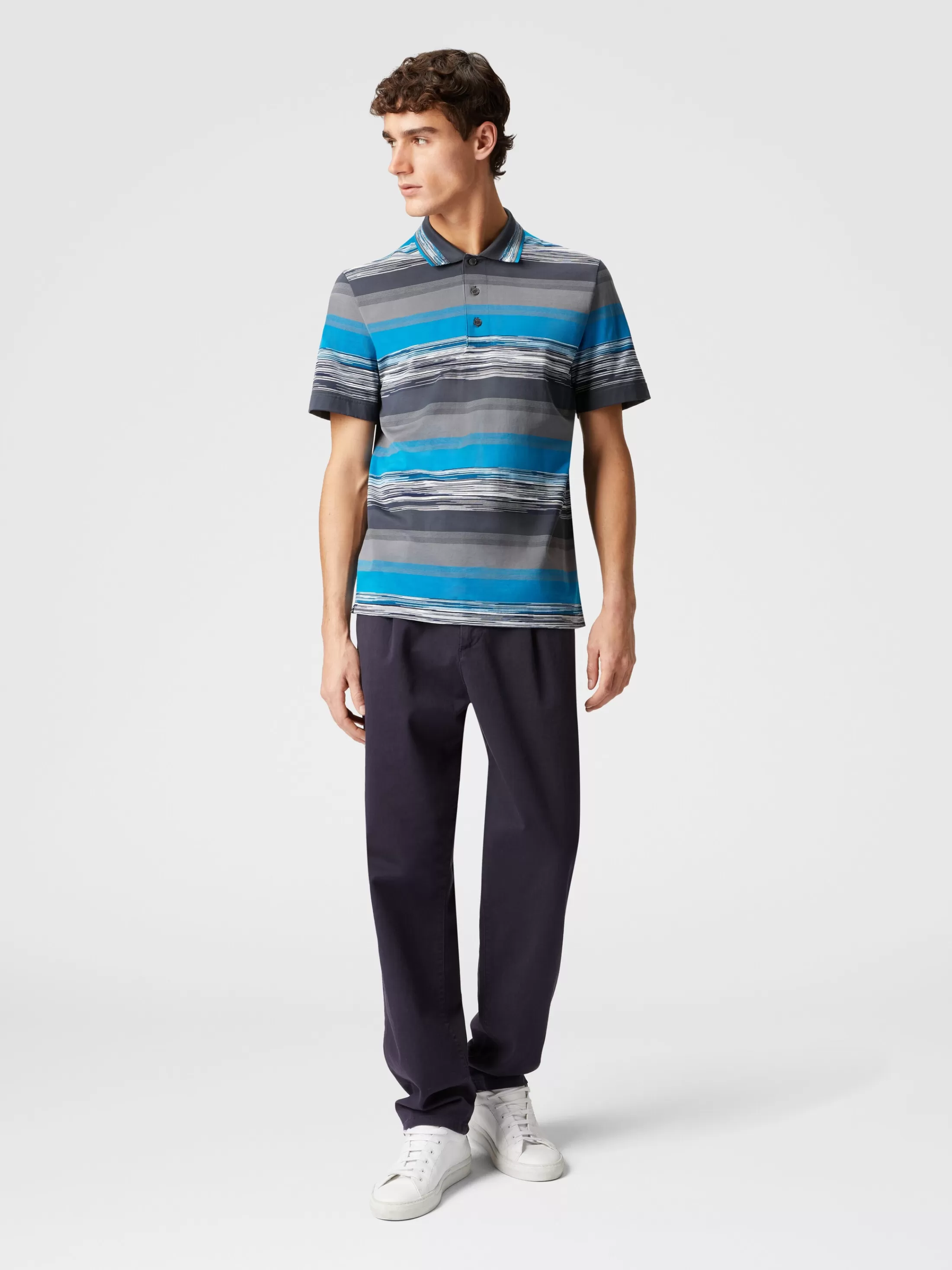 Missoni Polo in jersey di cotone a righe sfumate | Uomo Polo & Tshirts