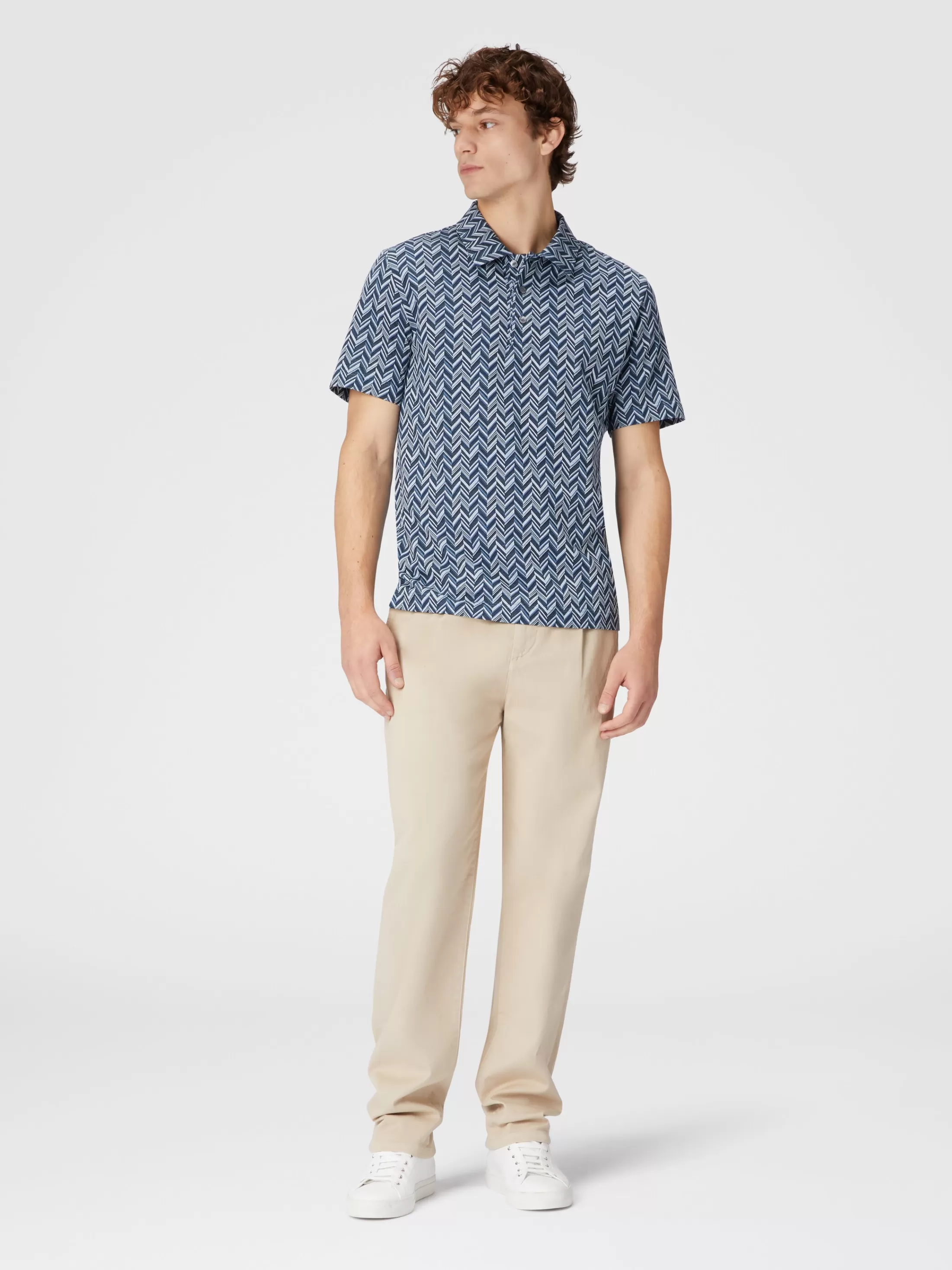 Missoni Polo in jersey di cotone jacquard zig zag | Uomo Polo & Tshirts