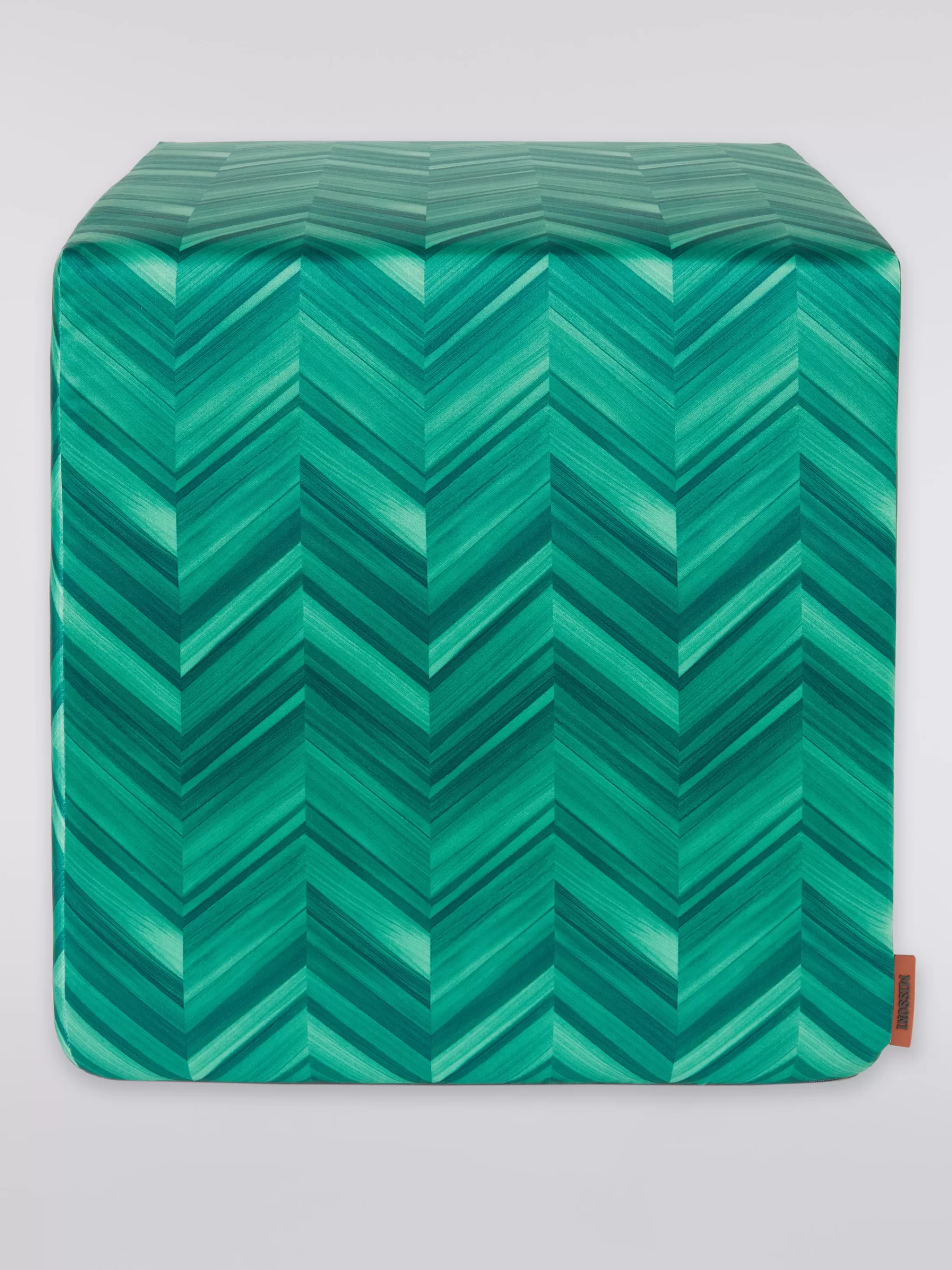 Missoni Pouf cubico Layers 40x40x40 cm in rasatello di cotone chevron | Pouf