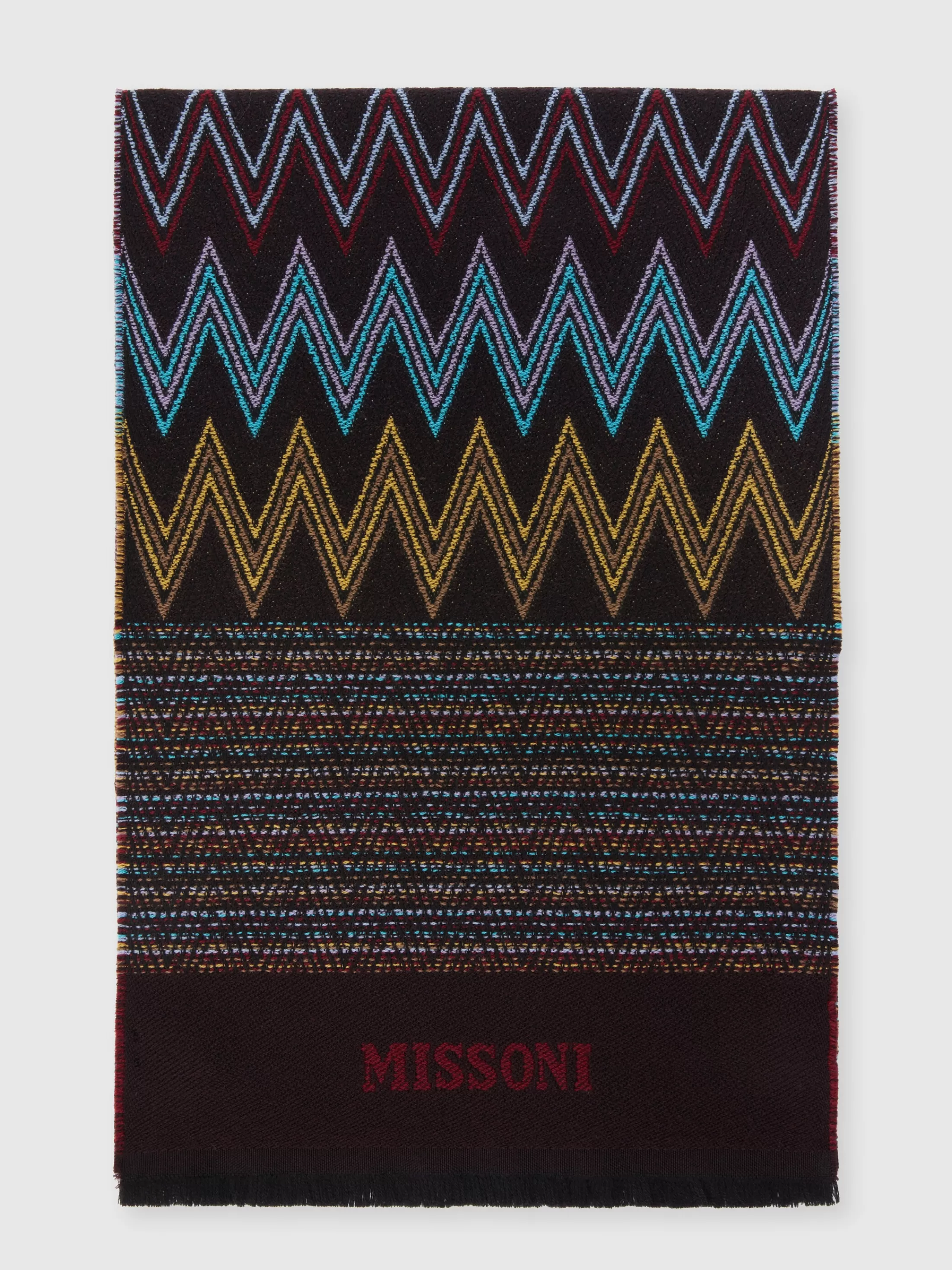 Missoni Scialle in lana multilavorazione con logo | Uomo Sciarpe E Foulard