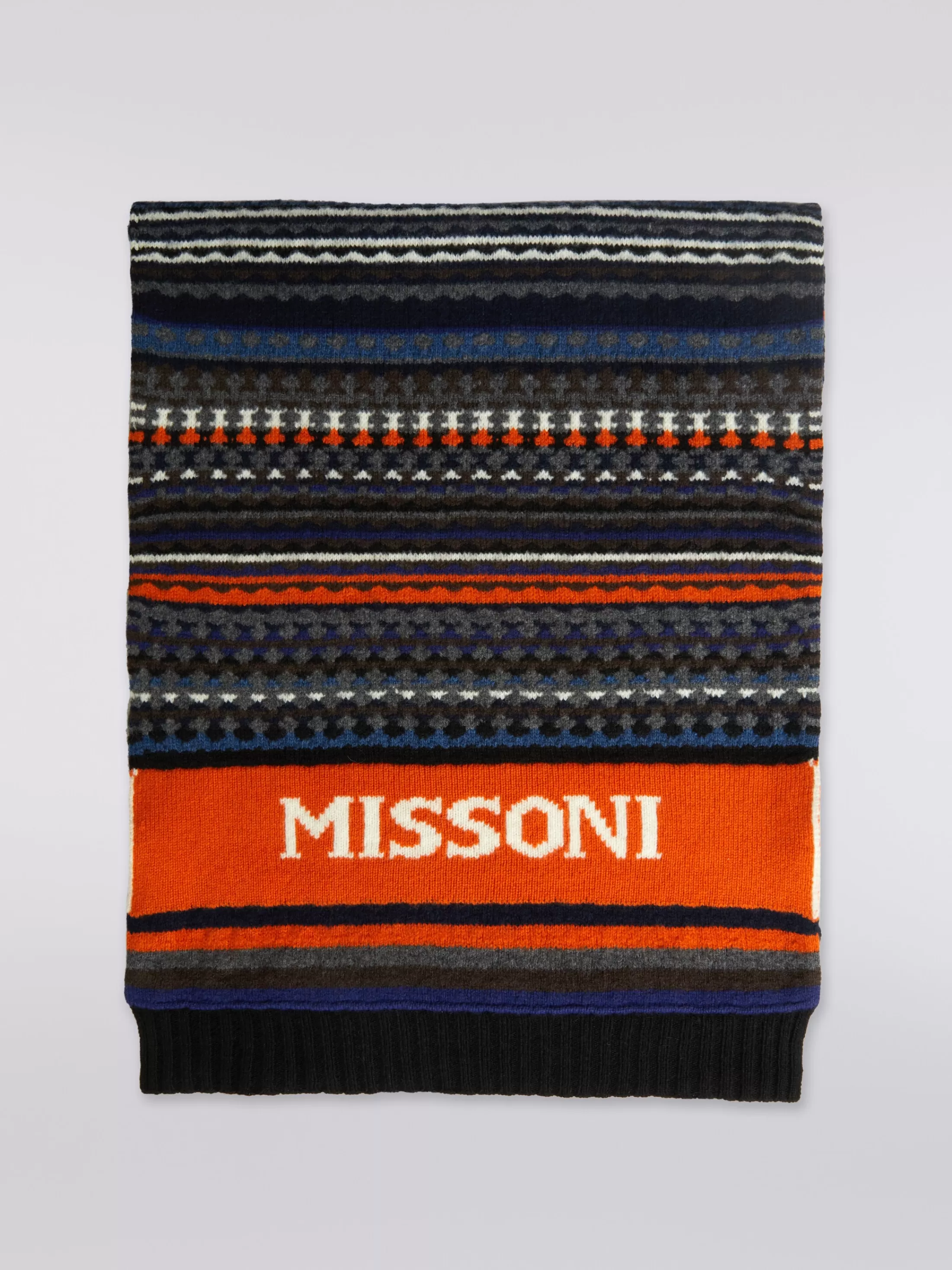 Missoni Sciarpa in lana jacquard con logo | Uomo Sciarpe E Foulard