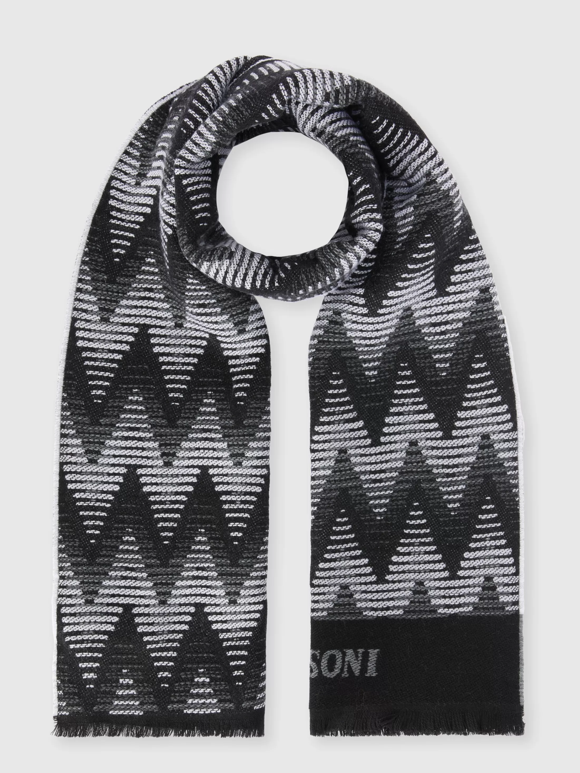 Missoni Sciarpa in lana zig zag con logo | Uomo Sciarpe E Foulard