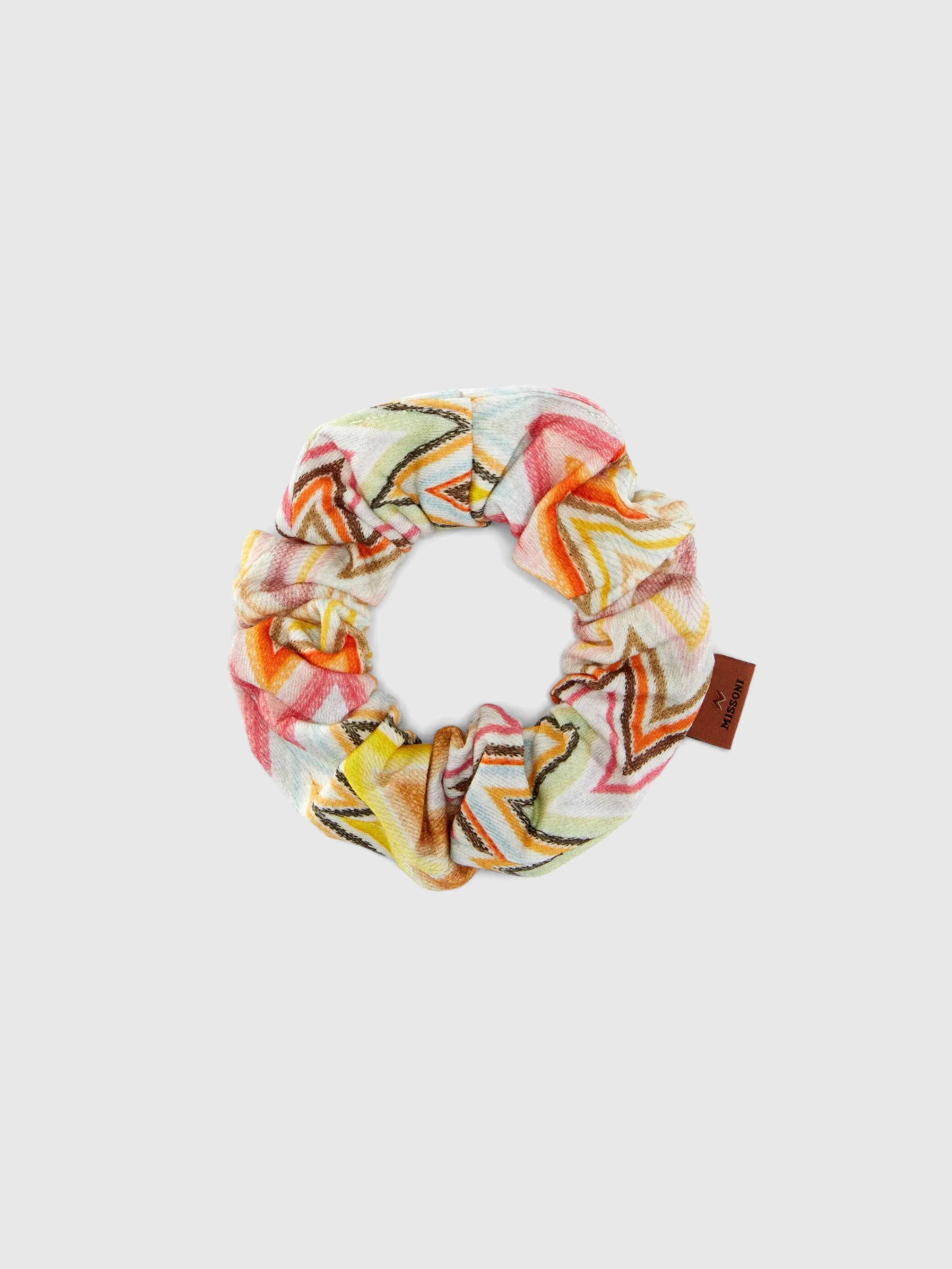 Missoni Scrunchie in cotone zig zag con etichetta logo | Accessori