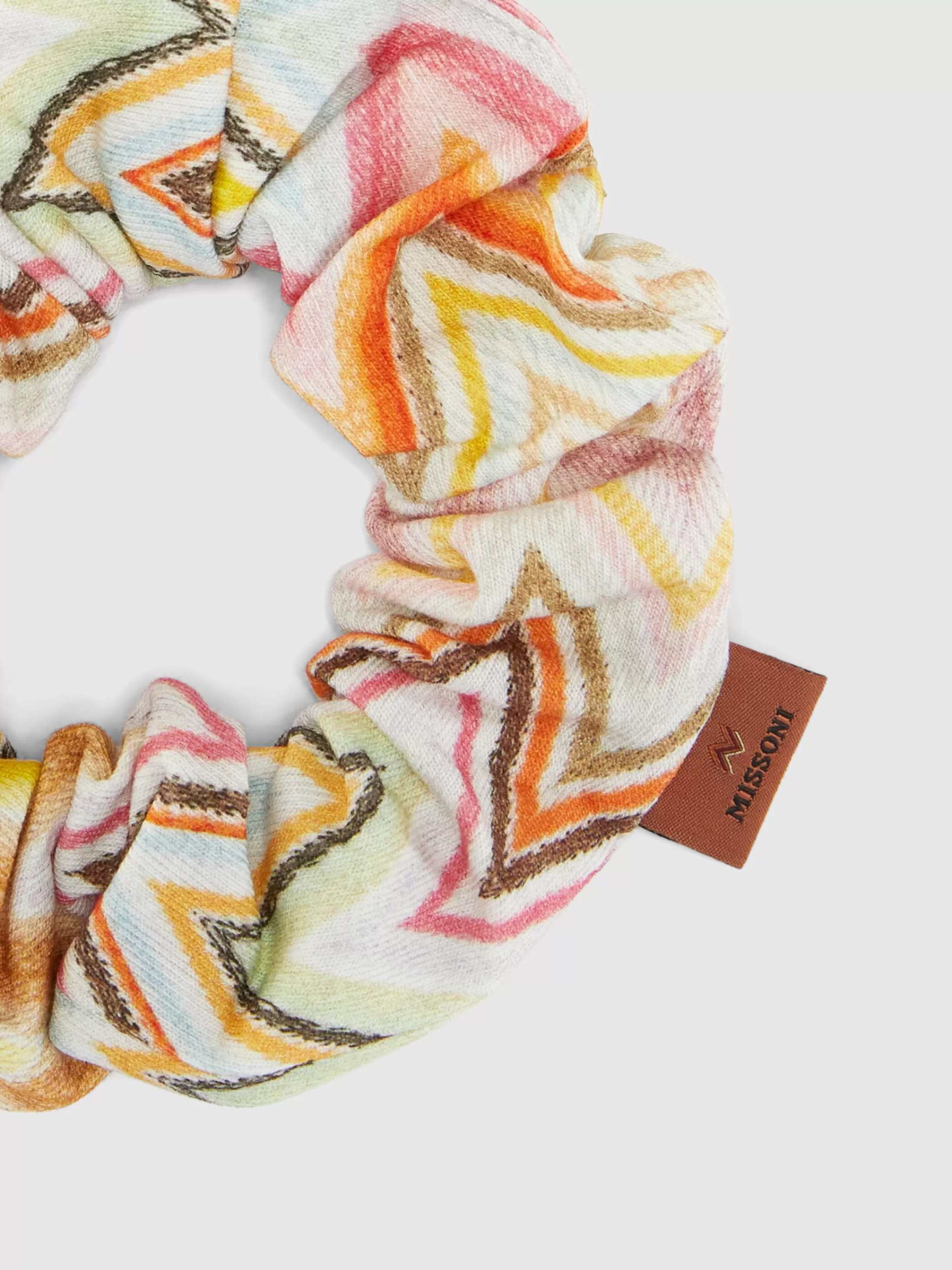 Missoni Scrunchie in cotone zig zag con etichetta logo | Accessori