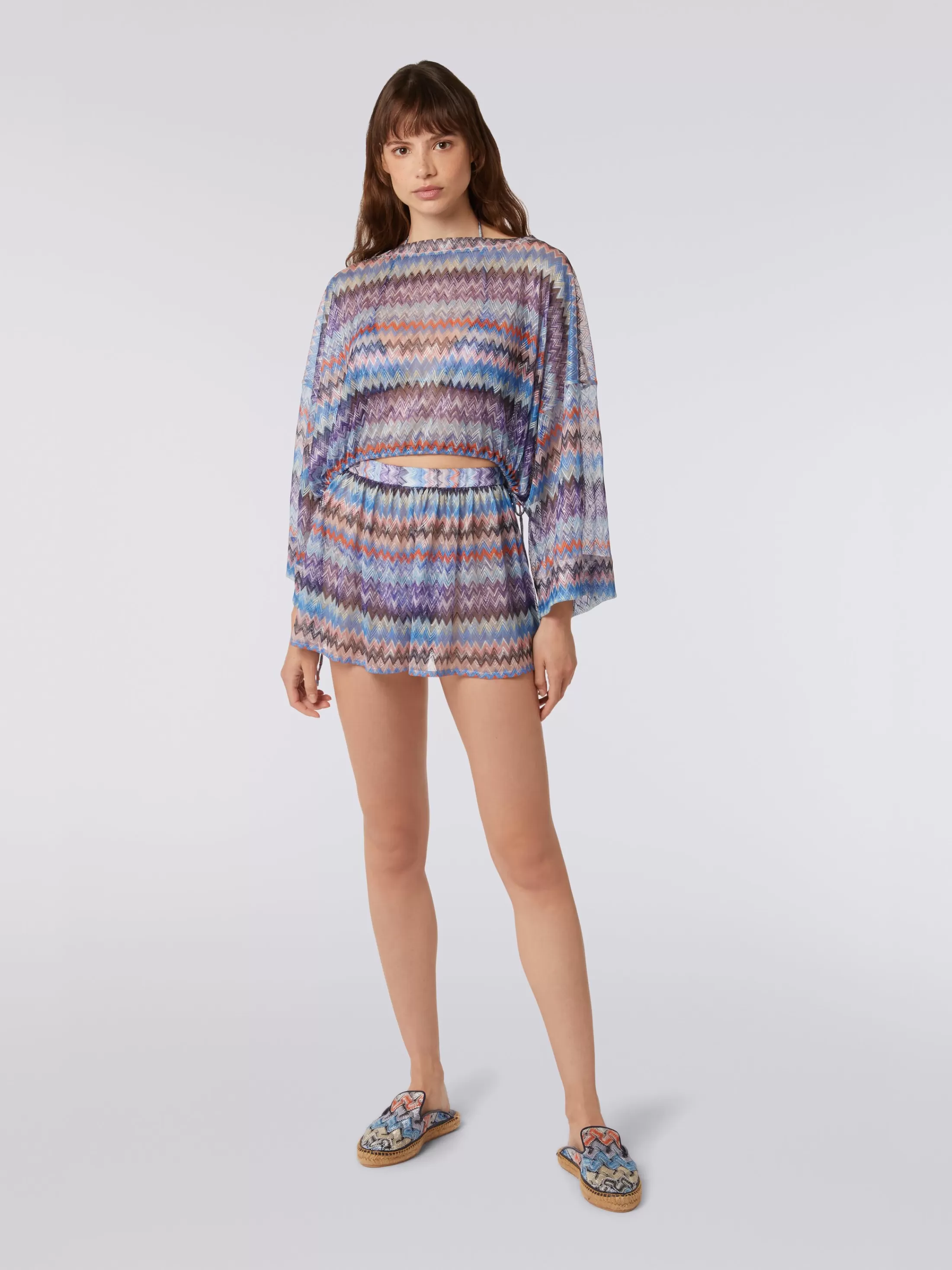 Missoni Shorts copricostume in tulle di viscosa chevron | Donna Abbigliamento | Abbigliamento