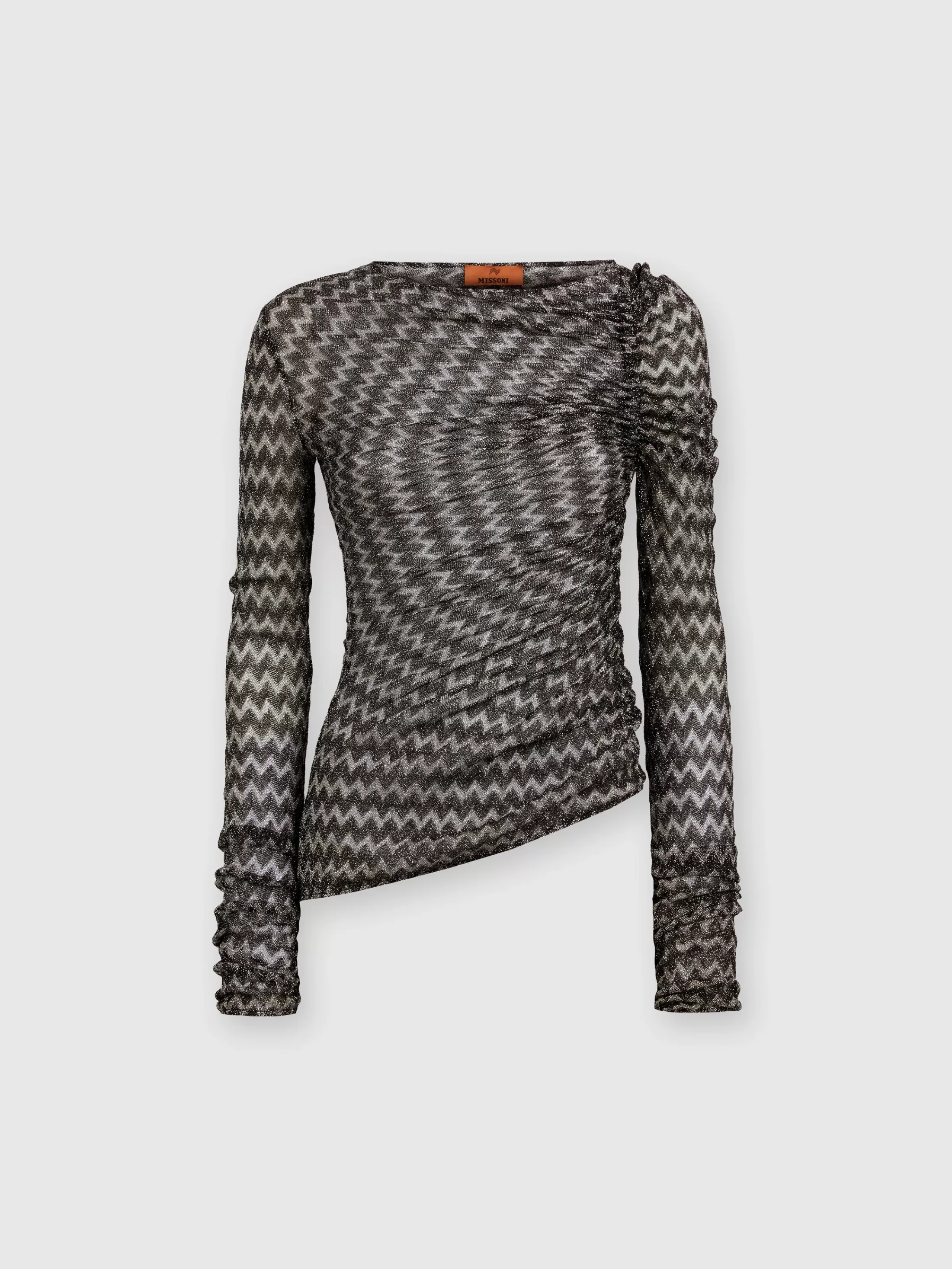 Missoni Top con arricciatura in misto viscosa zig zag lamé | Donna T-Shirt E Top