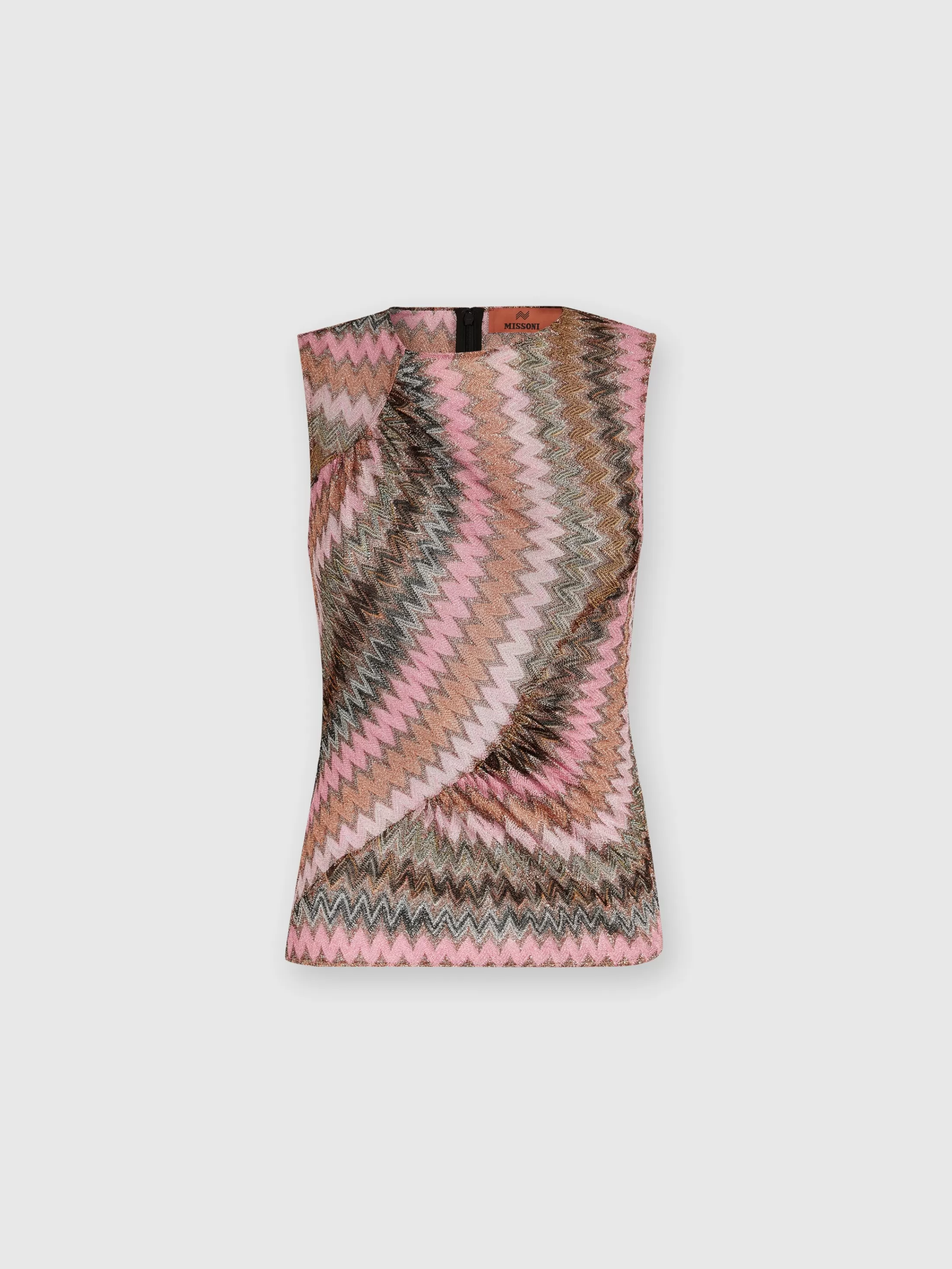 Missoni Top senza maniche in misto viscosa zig zag lamé | Donna T-Shirt E Top