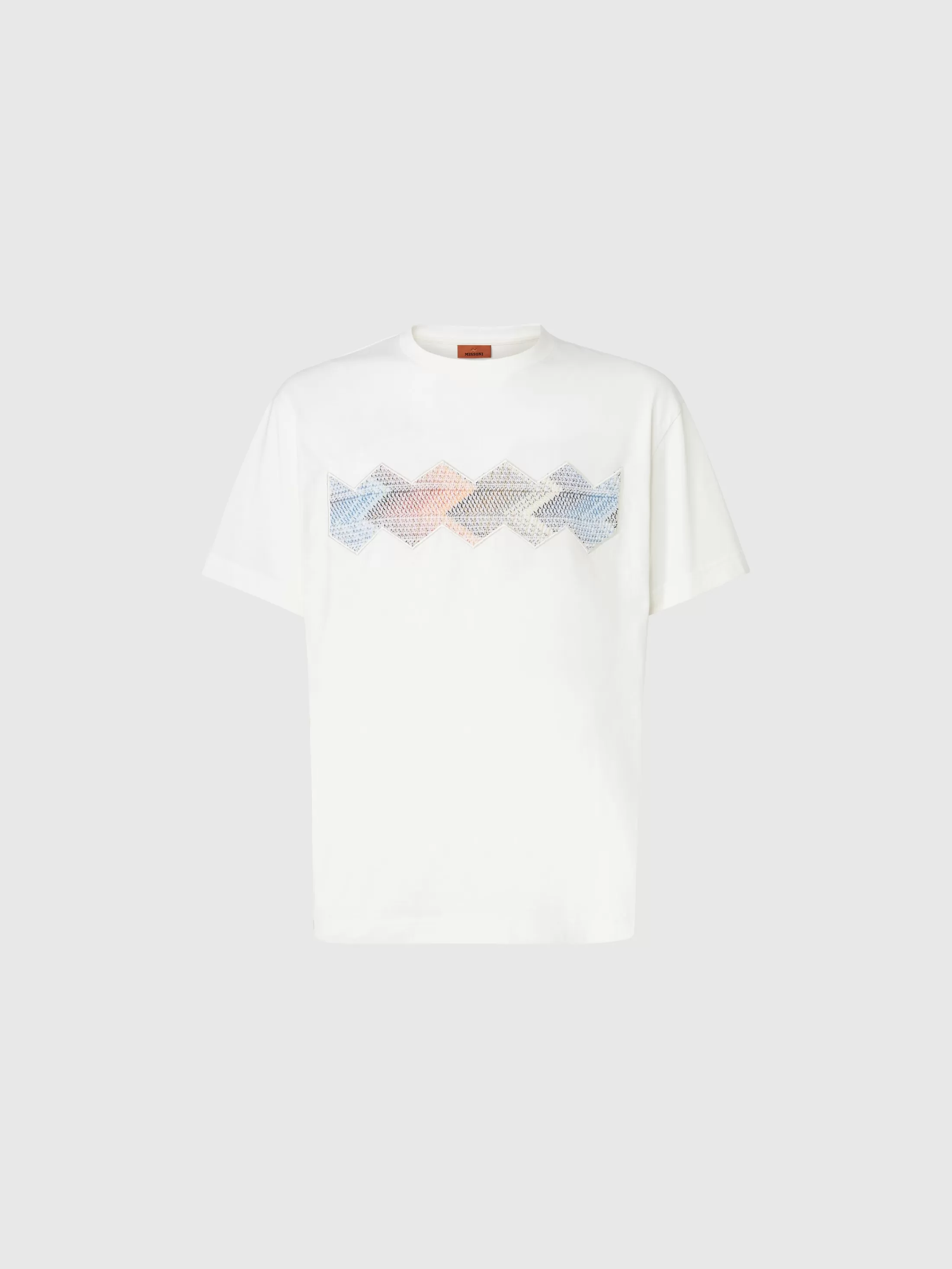 Missoni T-shirt girocollo in cotone con inserto zig zag sfumato | Uomo Polo & Tshirts