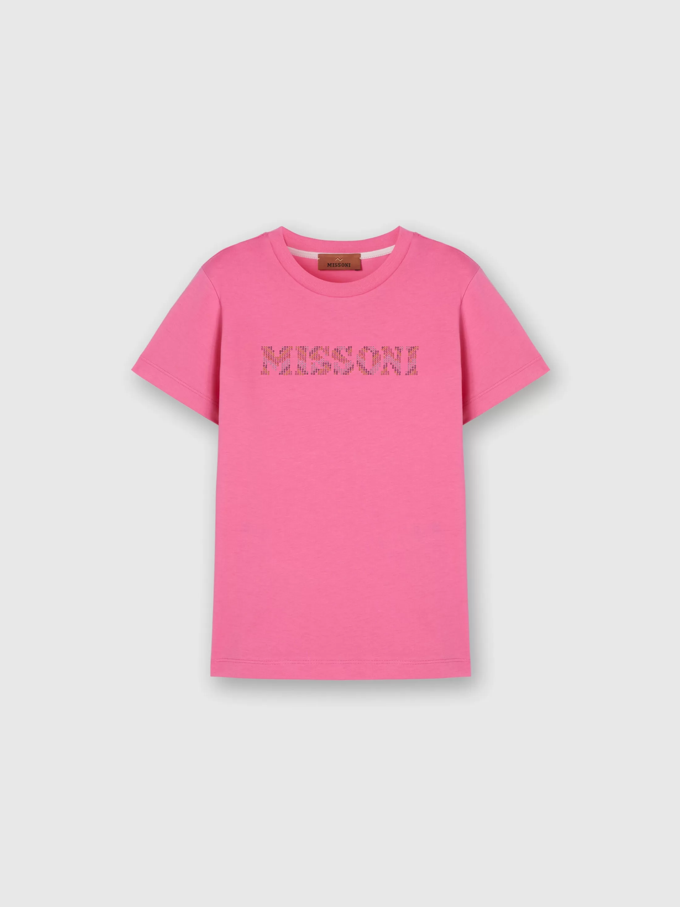 Missoni T-shirt girocollo in cotone con logo in strass | Abbigliamento