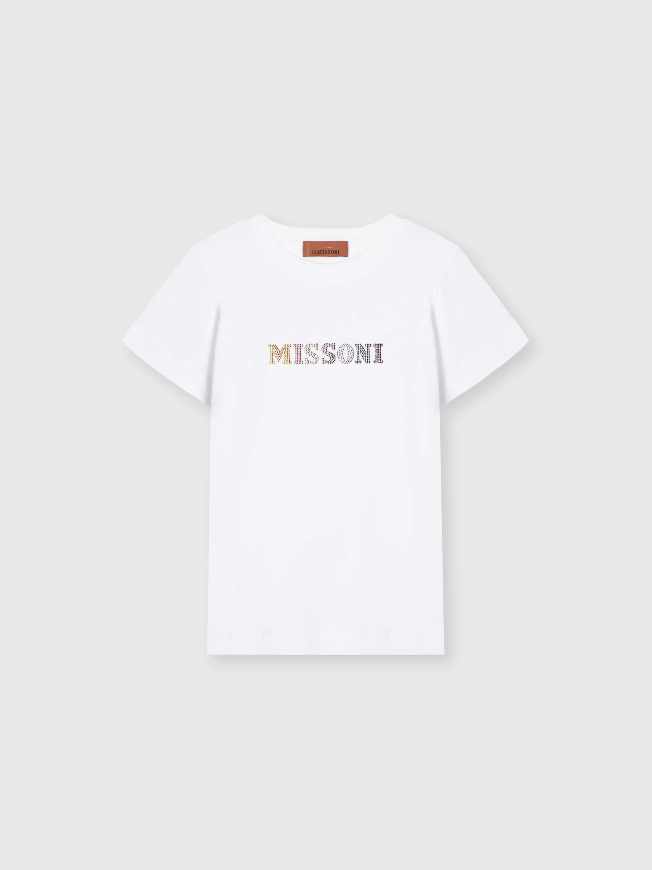 Missoni T-shirt girocollo in cotone con scritta in strass | Abbigliamento