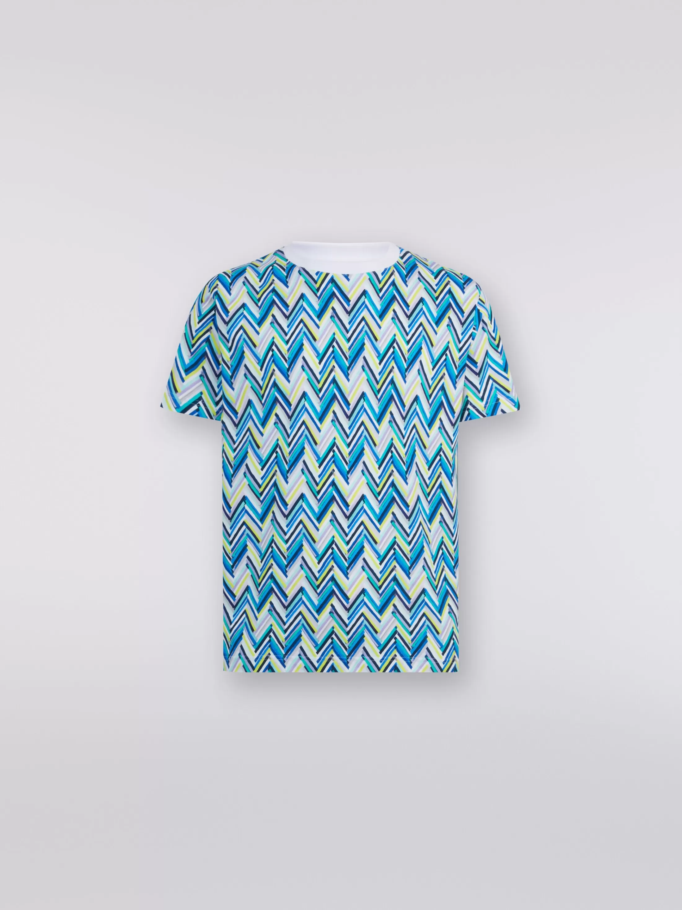 Missoni T-shirt girocollo in cotone con stampa zig zag | Uomo Abbigliamento | Abbigliamento