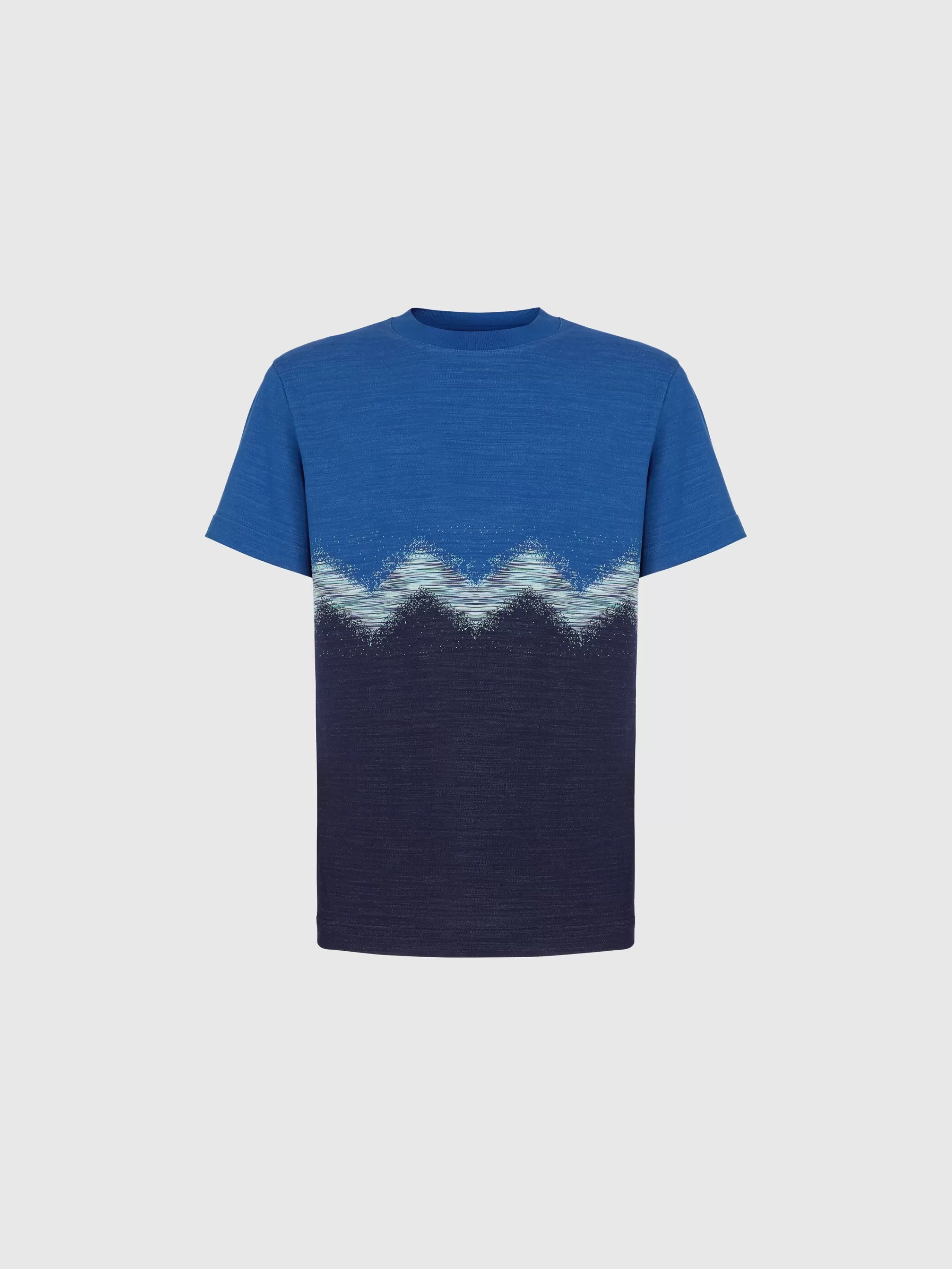 Missoni T-shirt girocollo in cotone con zig zag fiammato | Uomo Polo & Tshirts