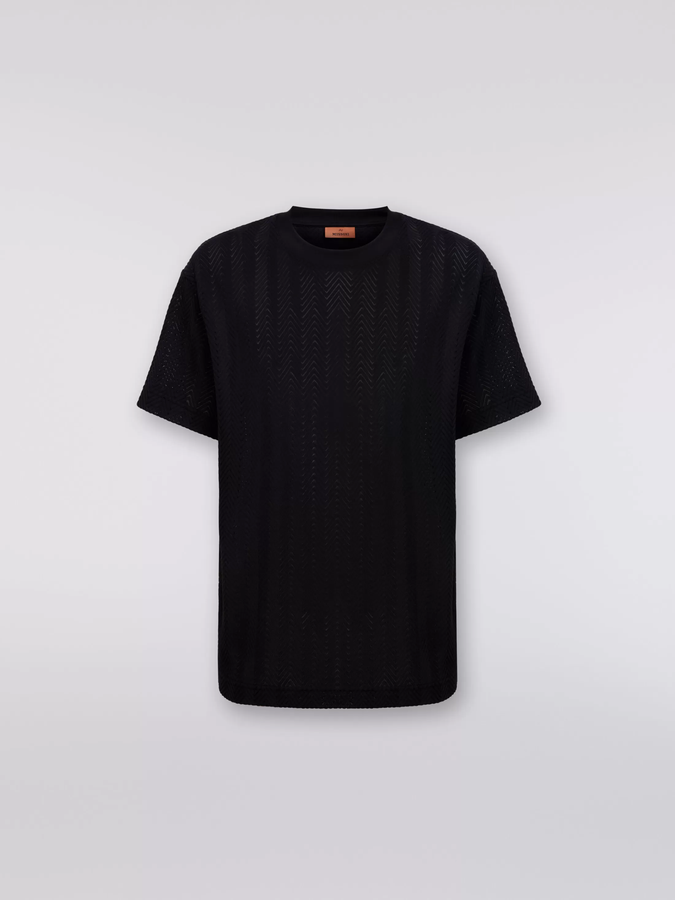 Missoni T-shirt girocollo in cotone e viscosa chevron | Uomo Polo & Tshirts