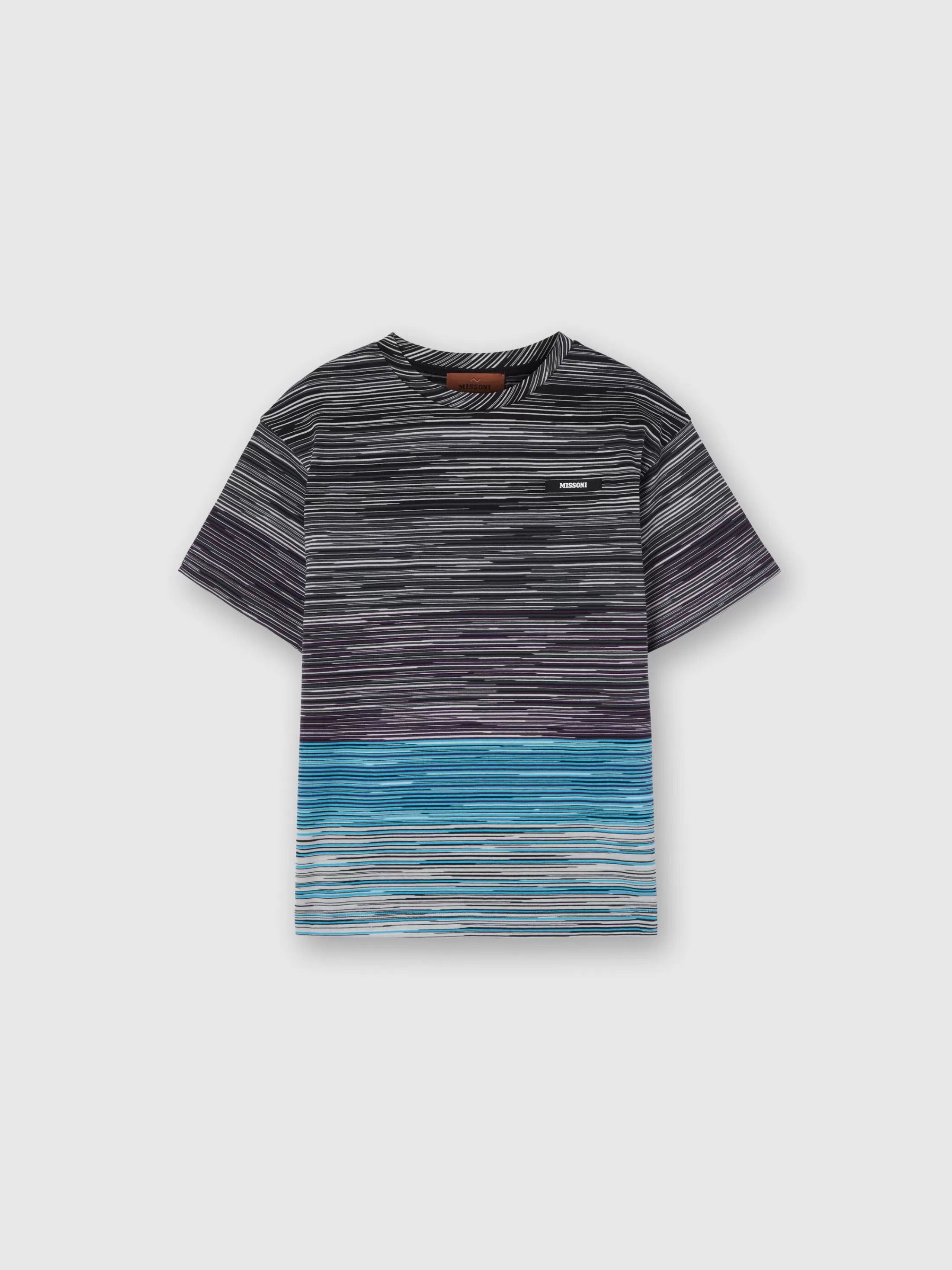 Missoni T-shirt girocollo in cotone fiammato con logo | Bambino Abbigliamento