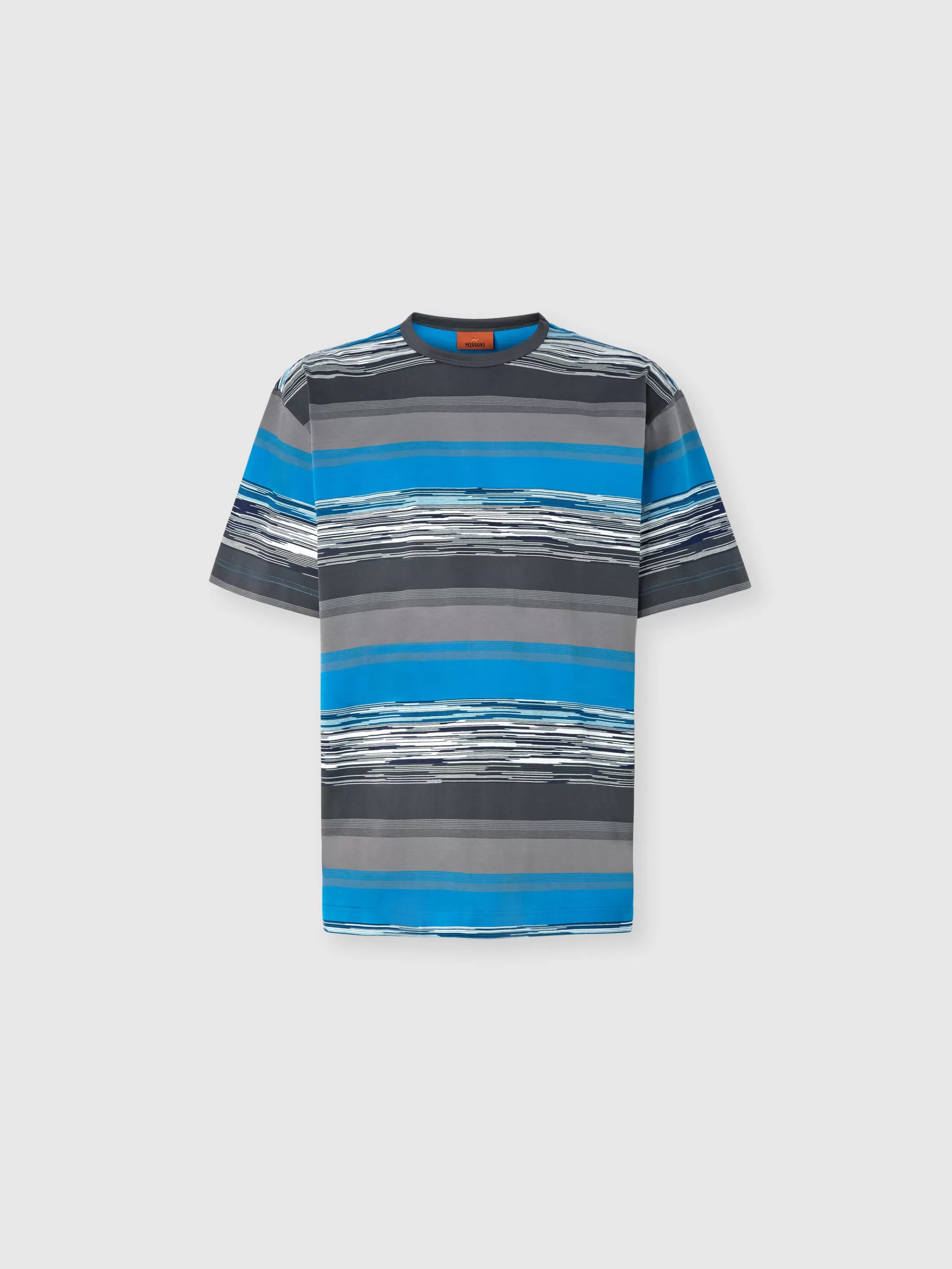 Missoni T-shirt in jersey di cotone a righe con logo | Uomo Polo & Tshirts