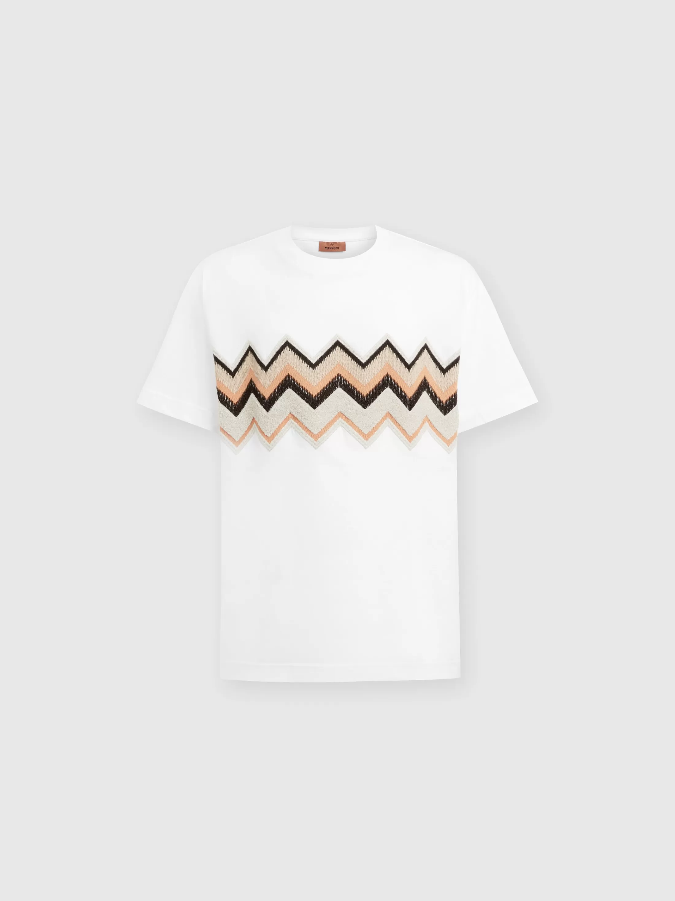 Missoni T-shirt in jersey di cotone con ricamo zig zag | Uomo Polo & Tshirts