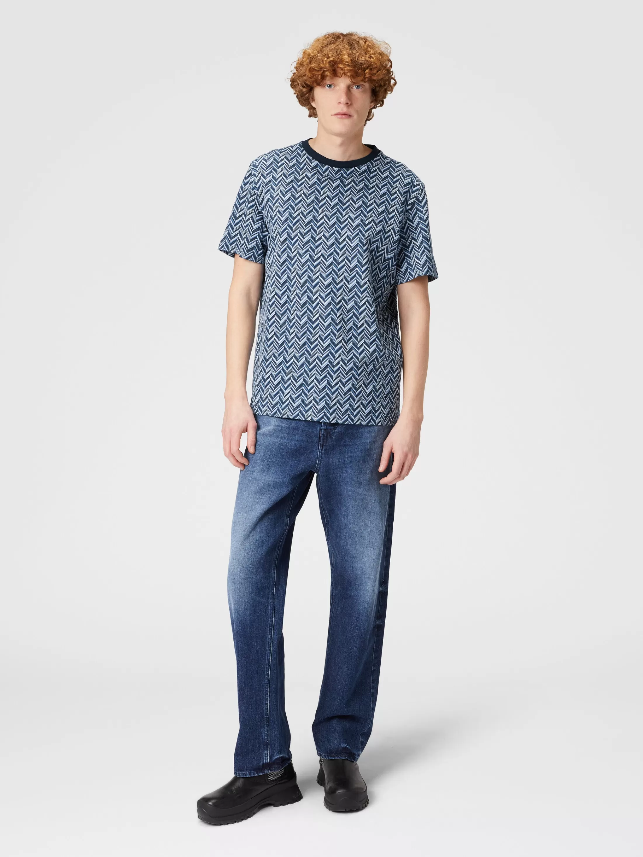 Missoni T-shirt in jersey di cotone jacquard zig zag | Uomo Polo & Tshirts