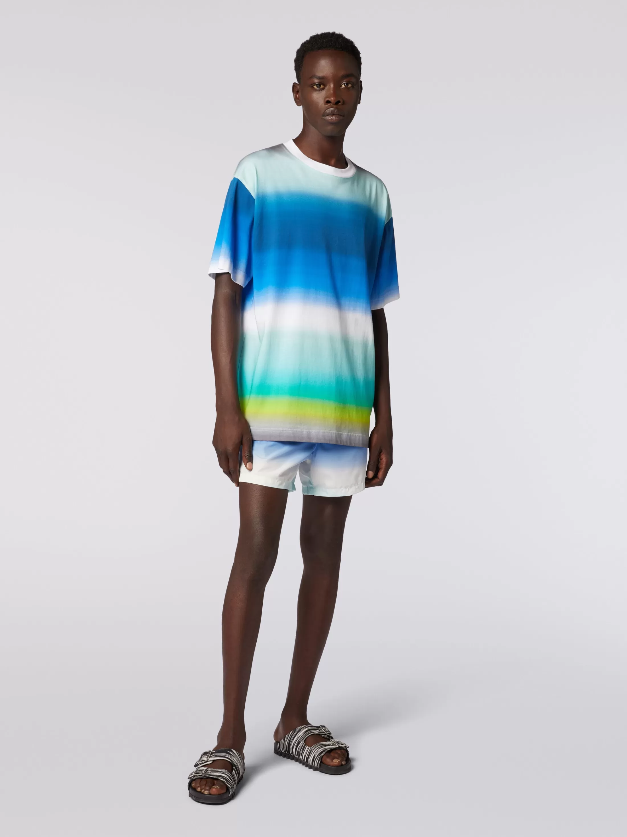 Missoni T-shirt oversize in cotone con stampa dégradé | Uomo Abbigliamento | Abbigliamento